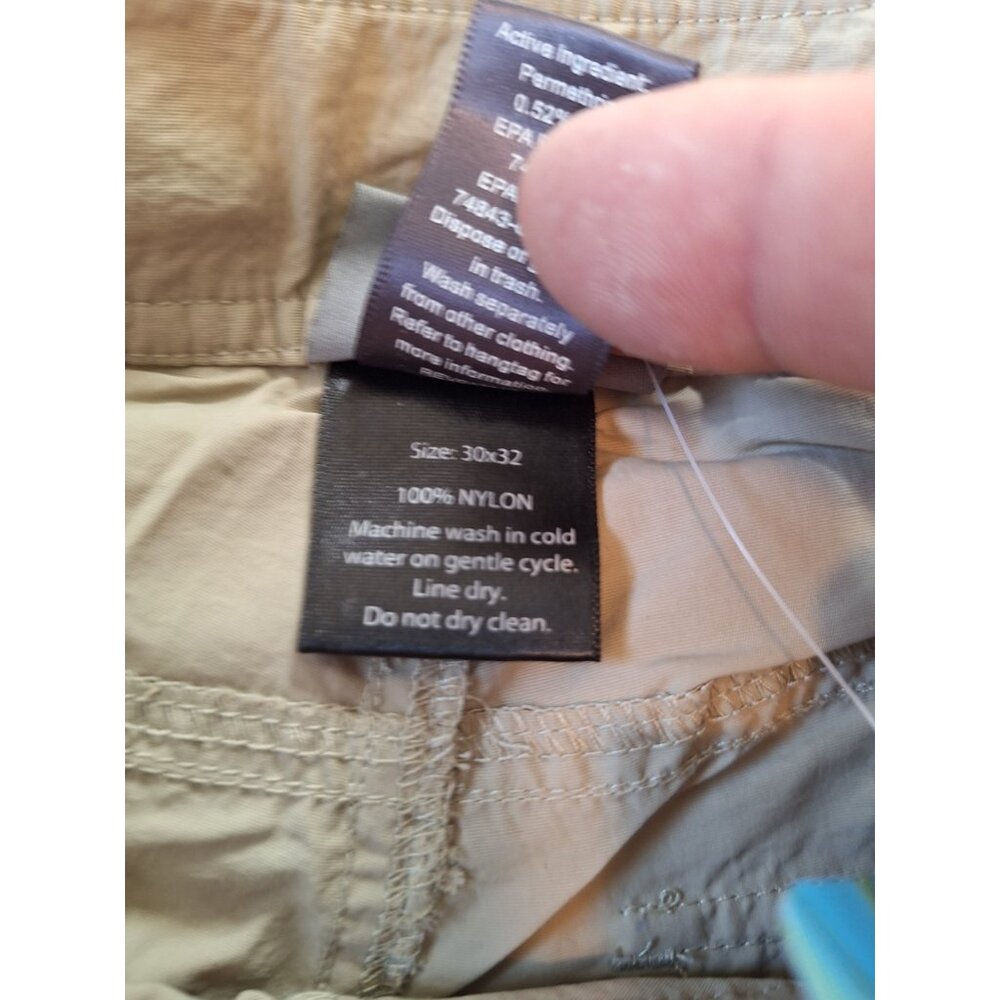 NoBugs Insect Repellent Cargo Pants Mens 30x32 Khaki Insect Shield - Picture 6 of 7